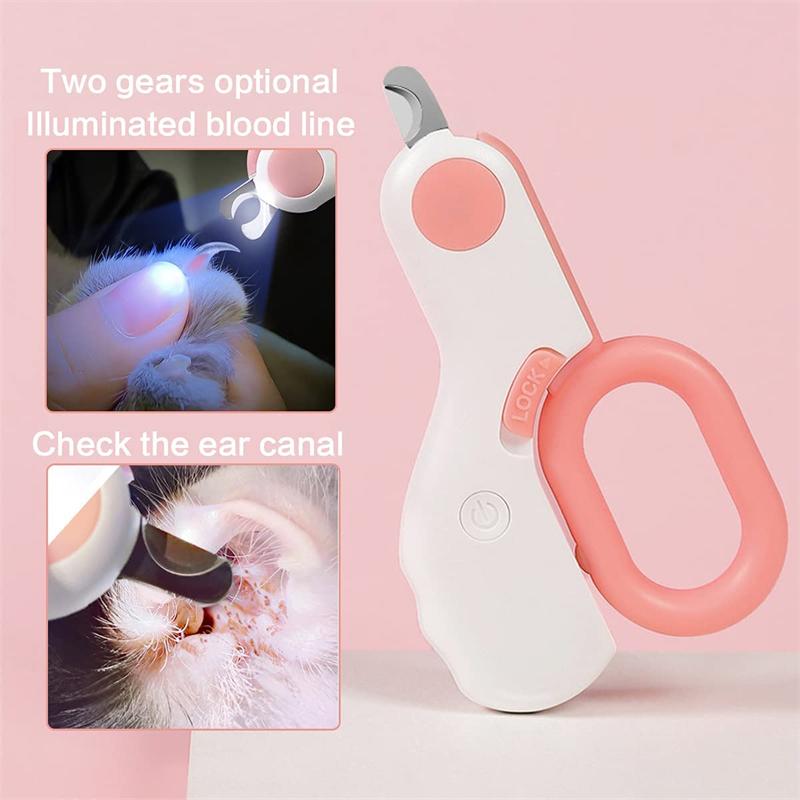 LED Illuminating Mini Pet Nail Trimmer in ABS Design